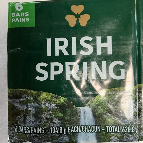 Irish Spring Deodorant Bar Soap Original Clean Flaxseed Oil 6 Pack 1.3 Lb. - Picture 2 of 8